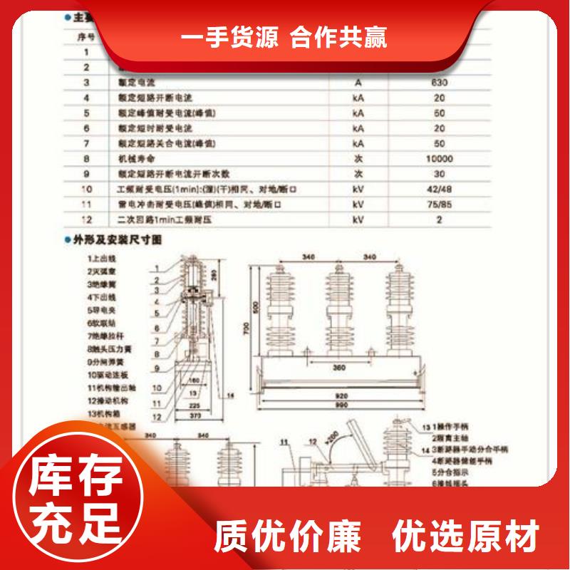 真空断路器氧化锌避雷器批发经销商质保一年