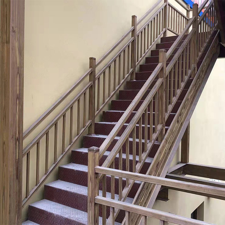 仿古木纹漆包工包料#方钢圆管#长廊护栏#园林建筑
