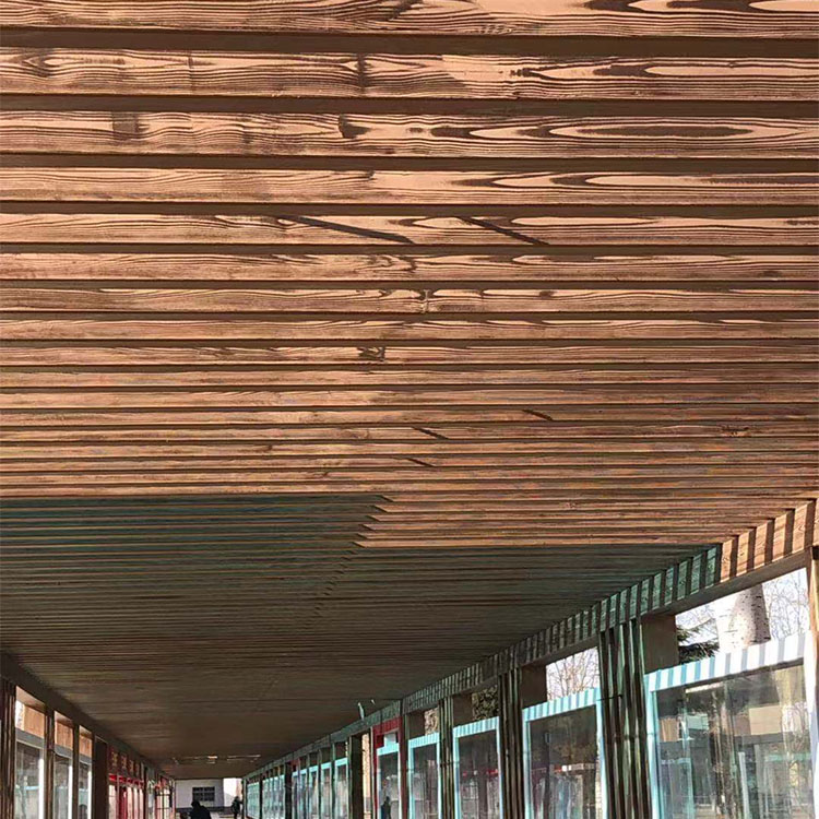 钢结构金属面木纹漆厂家批发#方钢圆管#长廊护栏#园林建筑