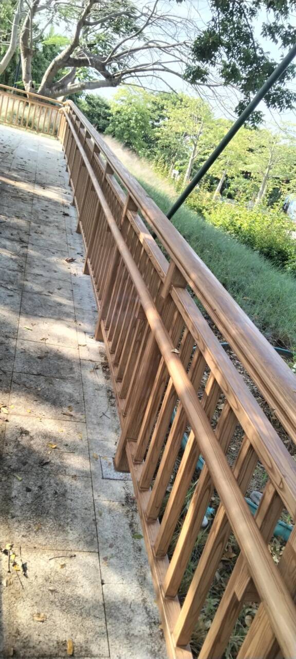 廊架长廊木纹漆全包施工价格#不锈钢#长廊花架#廊架护栏