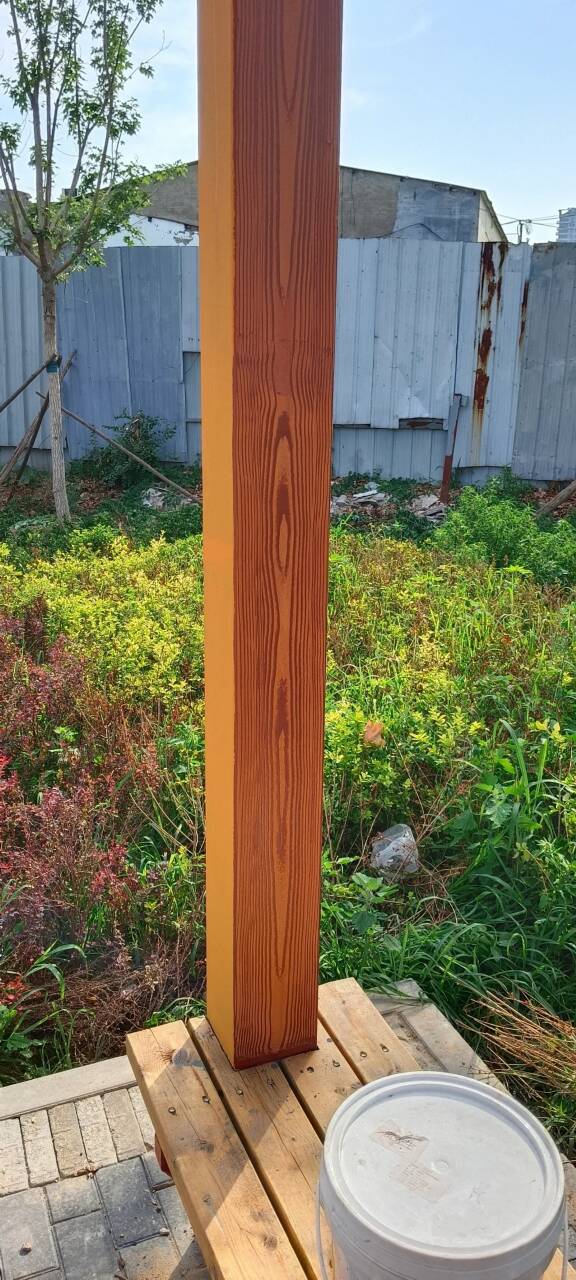 凉亭花架木纹漆全包施工价格#不锈钢#长廊花架#廊架护栏
