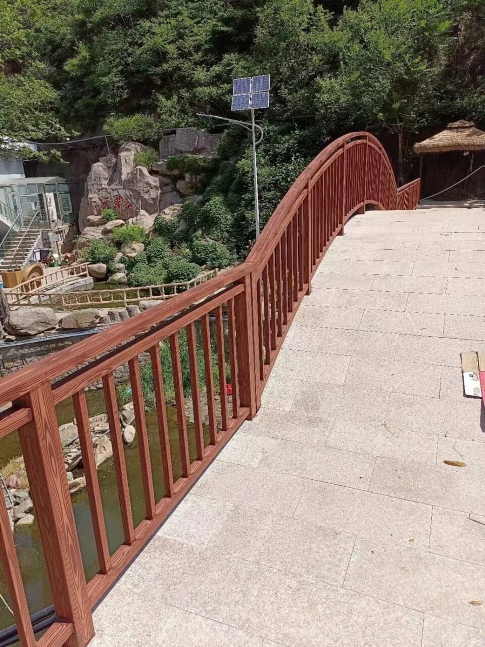 生态复古木纹漆施工价格#廊架长廊#凉亭花架#栈道护栏