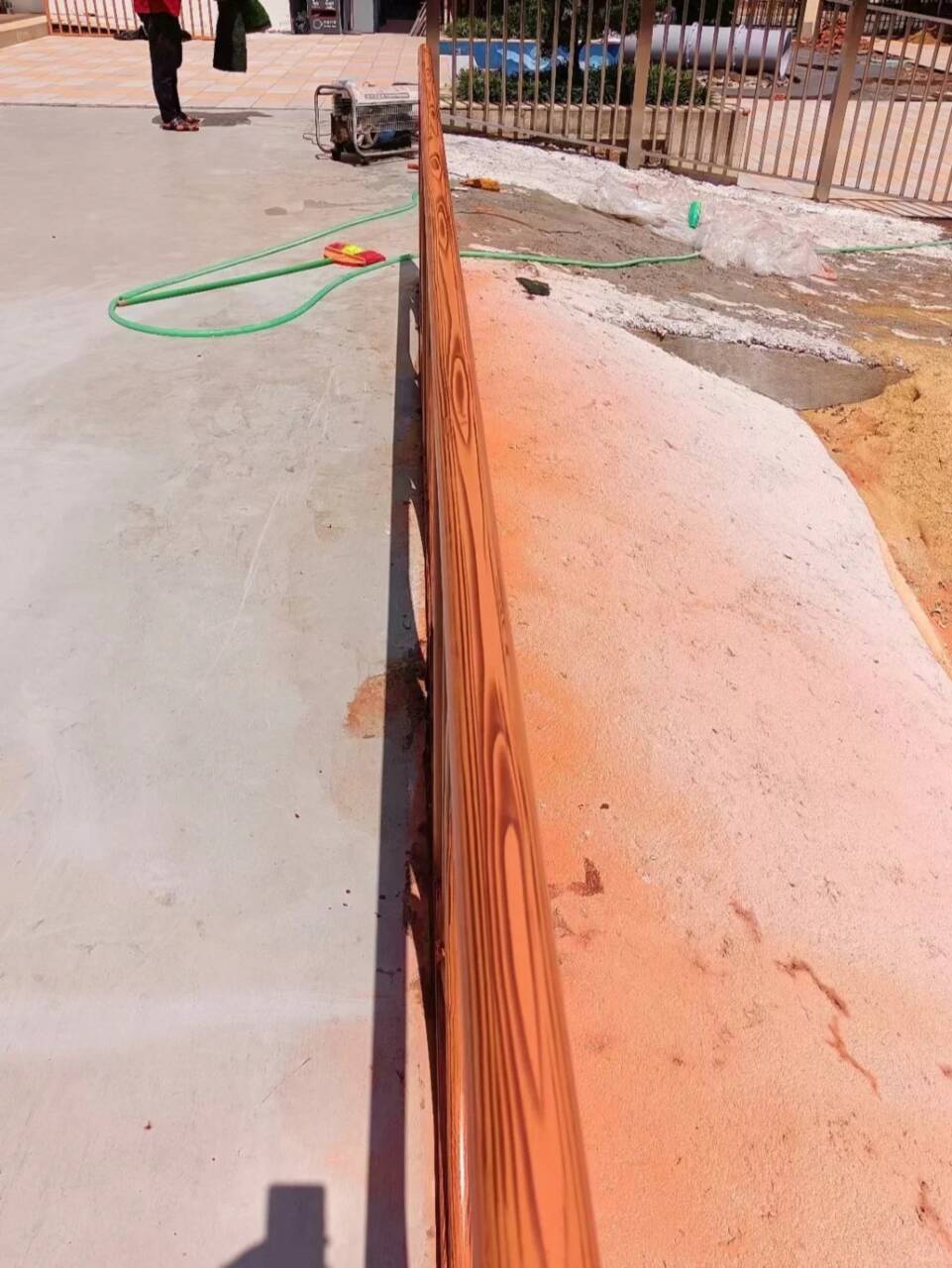 廊架长廊木纹漆批发厂家#方钢圆管#长廊护栏#园林建筑