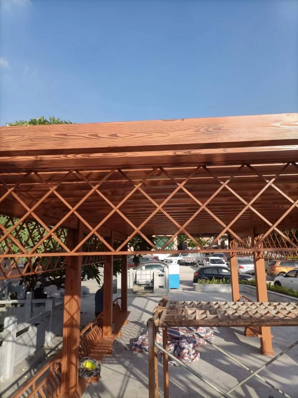 镀锌管木纹漆批发厂家#不锈钢#长廊花架#廊架护栏